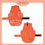 Waterproof Dog Raincoat with Reflective Strip, Adjustable Breathable Rain Coat Jacket with Leash Hole for Dogs (Orange, Small)
