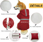 Dog Rain Coats for Small and Medium Dogs Waterproof, Raincoat Apparel Poncho Waterproof Dog Clothes Pet Jacket Dog Raincoats Jacket for Small Sized Dogs (Red,2XL)