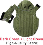 Fleece Dog Hoodie for Large Dogs Super Warm Doggie Jacket for Cold Winter Dog Coats,Green XL
