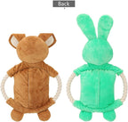 Squeaky Plush Dog Toy - Funny Stuffed Rabbit Chew Toy, Cute Pet Birthday Gift for Small, Medium and Large Dogs (Brown)