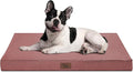Outdoor Dog Bed for Small Dogs, Waterproof Dog Crate Bed for Medium Dogs Cats, Orthopedic Egg Crate Foam Pet Bed with Washable Removable Oxford Cover, Pink