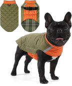 Reversible Waterproof Dog Coat - Adjustable Winter Jacket for Small to Large Breeds, Warm Cold Weather Apparel for Medium Dogs (Army Green & Orange, 2X-Large (Pack of 1))