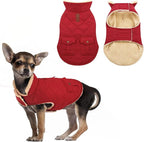 ASENKU Warm Dog Winter Coat, Waterproof Dog Coat for Cold Weather, Fleece Dogs Jacket with Ultra Thick Plush Lining Leash Hole Storage Pockets for Small Dogs (Red, X-Small)