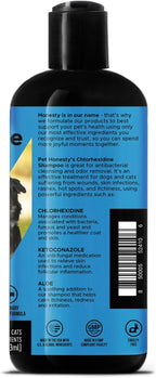 Pet Honesty Chlorhexidine Cat & Dog Seasonal Itch Relief Shampoo, for Allergies, Itching, Skin and Coat Supplement, Helps Shedding, Hot Spots, Deodorizing Dog Shampoo & Grooming Supplies,16oz