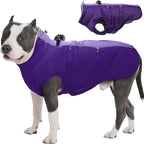 Dog Coat Winter Warm Dog Jackets for Large Dogs Reflective Snowsuit with Harness Fleece Dogs Snow Jacket Waterproof Pet Clothes for Cold Weather