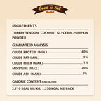 Gootoe Soft Turkey Tendon Stirip with Pumpkin 1 lb, Natural Chewy Snack, USA-Sourced Turkey Tendon, Premium Training Chew, Reseal Value Bag, Ideal for Small & Senior Dogs, Jumbo Pack