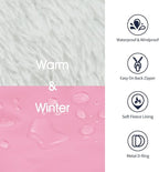 IECOii Dog Winter Coat with Harness Built in, Waterproof Windproof Dog Coats for Large Dogs, Thermal Fleece Lined Cold Weather Jackets with Zip, Outdoor Warm Snow Jacket Reflective, Pink, XLarge