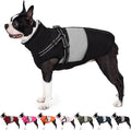AOFITEE Small Dog Coat, Dog Winter Coat with Harness Built in, Warm Dogs Jacket with Zipper & Polar Fleece Collar, Waterproof Pet Snow Jacket Snowsuit for Schnauzer, Chihuahua Yorkshire, S