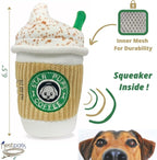 Nestpark Parody Star Pups Coffee Dog Toy Pup'kin Spice Latte - Funny Plush Squeaky Crinkle Dog Toys for Medium, Small and Large for Dog Birthday
