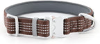 Plutus Pet Reflective Dog Collar with Aviation Aluminum Buckle, Neoprene Padded for Comfort, Lightweight, Heavy Duty Nylon Collar for Puppy Small Medium Large Dogs (Chocolate, M)