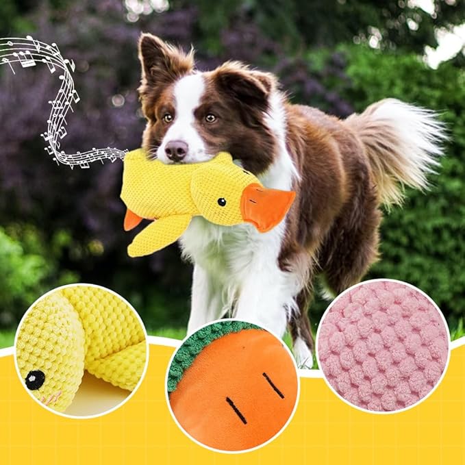 Dog Toys for Aggressive Chewers,2025 Upgraded Dog Chew Toys for Small Large Dogs,Indestructible Puppy Teething Toys,Plush Yellow Stuffed Duck Toy (Yellow, Medium)