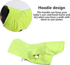 Dog Raincoat rain Jacket Dogs Waterproof fit for Small Medium Breeds Zipper Closure Pocket Storage in Cold Day - Light Green - L