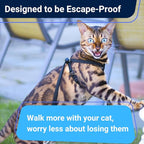 Houdini™ Escape Proof Cat Harness and Leash Set by OutdoorBengal for Walking Cats and Kittens (Leather, Large Cat)