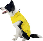 Waterproof Dog Raincoat, Adjustable Lightweight Dog Rain Jacket with Reflective Strip Leash Hole for Small Medium Large Dogs (Yellow, X-Small(4-9lb))