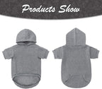 KOOLTAIL Basic Dog Hoodie - Soft and Warm Dog Hoodie Sweater with Leash Hole and Pocket, Dog Winter Coat, Cold Weather Clothes Sweatshirt for Small Medium Large Dogs Puppy Cat Boys Girls Grey S