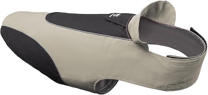 TSPRO Premium Dog Raincoat, Waterproof for Small & Medium Dogs, Reflective for Daily Walks/Outdoor Trips, Easy-Adjust Hook & Loop, Leash Hole (Grey/Black, L)