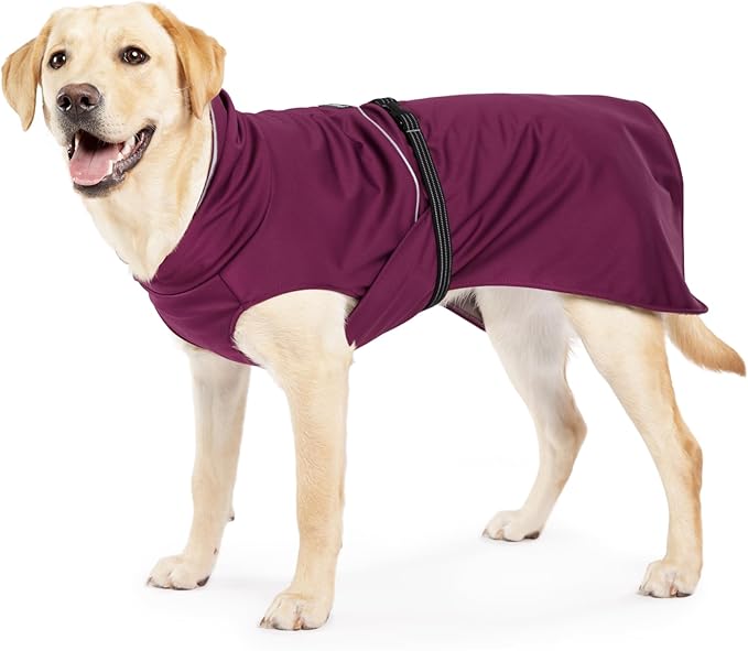 Goldpaw Rainpaw Waterproof Dog Raincoat - Durable Dog Rain Jacket for All Seasons - Easy to Wear, Adjustable, Premium Pet Outerwear - Made in The USA - Machine Washable - Beetroot - Size 26