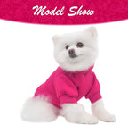KOOLTAIL Basic Dog Hoodie - Soft & Warm Dog Hoodie Sweater with Leash Hole and Pocket, Dog Winter Coat, Cold Weather Clothes Sweatshirt for Small Medium Large Dogs Puppy Cat Boys Girls Deep Pink M