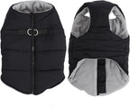 Geyecete Dog Bulldog Clothes Dog Cotton Padded Coat Thick Winter Warm Vest Waistcoat Cold Weather Jacket Clothing for French Bulldog Coat-Black-S