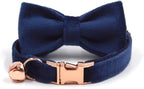 Personalized Cat Collar with Bells,Velvet Customized Small Cat Collar with Name Tag,Pet Collar with Name Phone Number Engraved ID Tags for Boy and Girl Kitten Cats (Tibetan Blue)