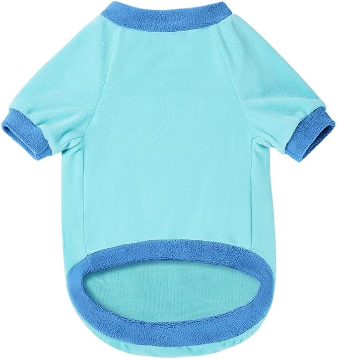GreenJoy Classic Fleece Dog Sweater – Soft & Warm Stretchy Sweatshirt for Small Dogs & Cats, Cold-Weather Pullover for Everyday Wear (Light Blue, Medium)
