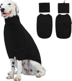 ROZKITCH Dog Shirt with Hoodie Dog Ears Cover 2 in 1, Soft Lightweight Dog Striped T Shirt Pullover Dog Tank with Detachable Ear Wrap, Dog Hoodie Tshirt Dog Boy Girl, Stretchy Sweater Black XL