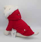 Pet Warm Dog Coat for Winter Cold Weather Clothes Hooded Dog Jacket Small Puppies Medium Large Dog Cat Clothes Insulated Padded Snow Parka (Red, Small)