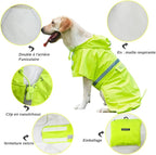 Pet Large Dog Raincoat Apparel Poncho Waterproof for Medium Large Sized for Dog Raincoat Clothes Jacket (Fluor Yellow,4XL)