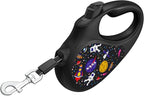 WAUDOG Retractable Dog Leash 16 Ft - 360° Tangle Free - Heavy Duty Pet Walking Leash for X-Small Small Medium Large Dog or Cat with One-Handed Brake Pause Lock (L, NASA)