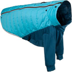 Furhaven Water-Repellent Large Dog Coat, Washable w/ Leash Access & Stretch Fabric - Pro-Fit Active Jacket - Aquamarine, Large
