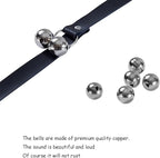 Leather Dog Doorbells for Door Knob/Potty Training/Go Outside, Length Adjustment Copper Dog Bell, Housetraining Hanging Bell, Black Leather Silver Bells.