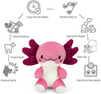 Blnboimrun Squeaky Dog Toys for Aggressive Chewers, Interactive Puppy Toys with Squeaker & Crinkle Paper, Double Layer Durable Plush Axolotl for Small Medium Large Dogs Indoor Outdoor Play