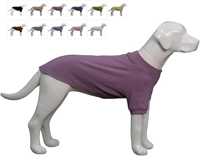 Lovelonglong Ribbed Dog T-Shirt Cotton Knitted Dog Sweaters for All Season Pet T-Shirts for Large Medium Small Dogs Taro Purple XS
