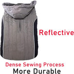 Fleece Dog Hoodie for Large Dogs Super Warm Doggie Jacket for Cold Winter Dog Coats,Grey XXXL