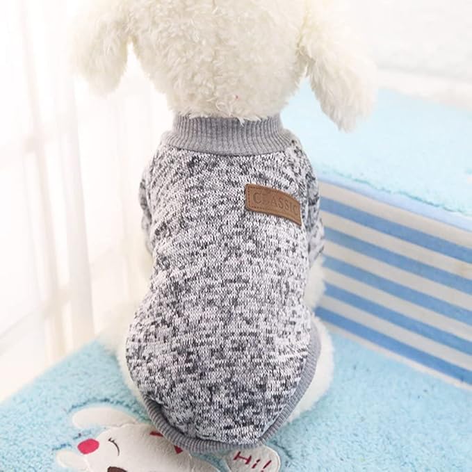 Idepet Pet Dog Classic Sweater, Soft Fleece Coat for Small,Medium Dog,Warm Pet Dog Cat Clothes,Soft Puppy Customes 2 Color (M, Grey)