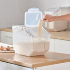 HANAMYA 15 Liter / 30 lbs Rice Storage Container with Measuring Cup, BPA free, For Rice | Grain | Pet Food | Flour, 2 counts, Clear