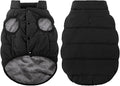 ASENKU Windproof Dog Winter Coat Waterproof Fleece Jacket Cold Weather Pet Apparel for Small Medium Large Dogs (Black, XS)