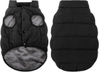 ASENKU Windproof Dog Winter Coat Waterproof Fleece Jacket Cold Weather Pet Apparel for Small Medium Large Dogs (Black, XS)