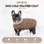 BRKURLEG Dog Winter Coat, Warm Dog Jackets for Small and Medium Large Dogs, Reflective Adjustable Pet Cold Weather Coats, Waterproof Windproof Dogs Snow Jacket Clothes Warm Vest (L, Khaki)