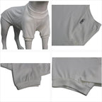 Lovelonglong Ribbed Dog T-Shirt Cotton Knitted Dog Sweaters for All Season Pet T-Shirts for Large Medium Small Dogs Off White S