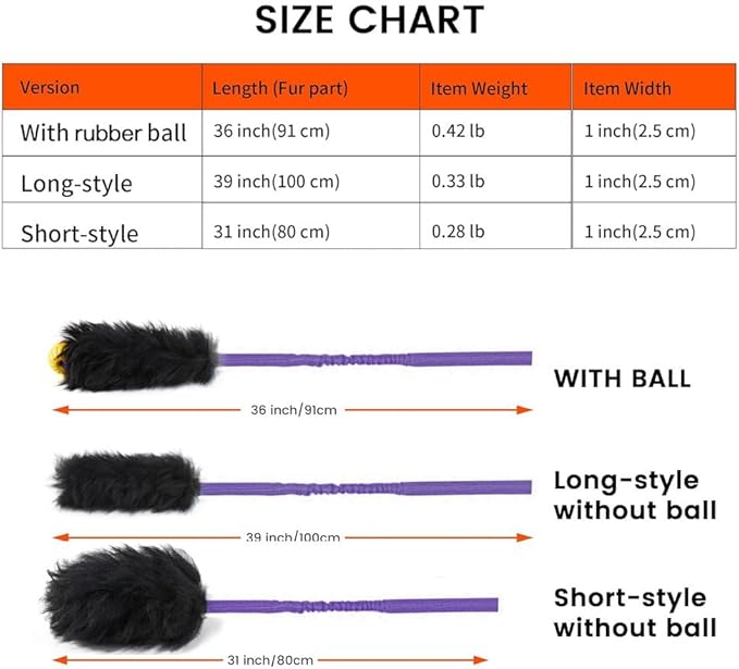 HOWGO Dog Rope Toy,Dog Bungee Chaser Toy 100% Sheepskin,Sheep Smell Tug Toy for All Breeds (Purple, Long Without Ball)