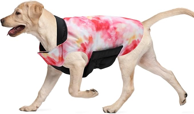 GMF Bone Winter Dog Jacket - Reversible, Soft, Thick & Windproof - Small to Large Sizes - Waterproof - Leash Hole - Cold Weather Coats