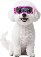 Namsan Dog Goggles Small Breeds, UV Protection Dog Glasses for Small Dogs, Puppy Sunglases Windproof Dustproof Driving Eye Protection, Adjustable, Cool Pink