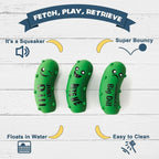 3 Pack Squeaky Dog Toys, Soft Latex Rubber Squeaky Ball for Small Dogs Puppies, Cute Bounce Squeak Crunchy Pickle Pet Dog Toy