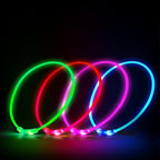 LED Dog Collar, Rechargeable Light Up Dog Collars,IP67 Waterproof Dog Lights for Night Walking，Adjustable, Reusable Safety Necklace for Small Medium Large Dogs (Red)