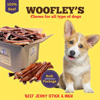 Woofley's - Esophagus Stick (100 Count)- Gullet Sticks for Dogs - Safe Jerky Dog Chews -Easily Digestible Dog Jerky Bully Sticks