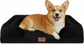 Comfort Expression Orthopedic Dog Bed for Medium Dogs 30x20 Inch, Waterproof Supportive Egg Crate Foam Medium Pet Bed with Removable Bolsters, Dog Couch with Washable Cover & Non-Slip Bottom, Black