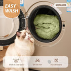 Cat Bed Plush Puppy Pad Mat with Non-Slip Bottom Faux Fur Kitten Beds for Carriers/Floor Dog Friendly 23 x 15 Inch Medium Green