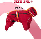 Small Medium Large Dog Raincoat, Waterproof Dogs Rain Jacket, Puppy Side Zipper Reflective Strip Leash Holes Elastic Raincoats