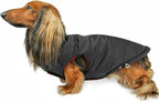 DJANGO Reversible Puffer Dog Coat – Warm Winter Dog Jacket & Water-Repellent Insulated Dog Coat with Harness Hole, Windproof, Adjustable Fit Vest for Small & Medium Dogs, Dachshunds – Black, X-Small